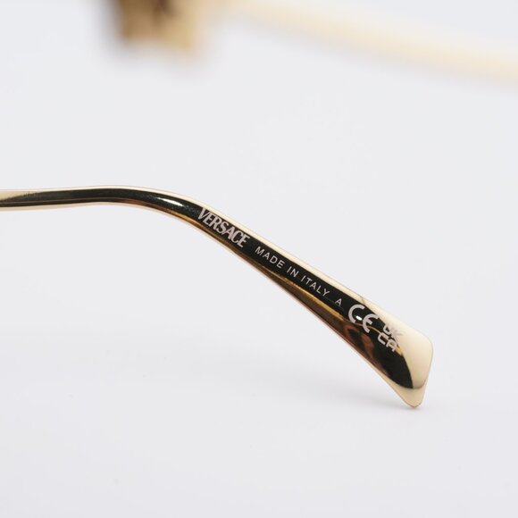 Versace VE4502U GB1/87 Sunglasses Black/Gold Square Frame, Grey Gradient Lenses - Picture 6 of 9